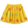 Embroidered Daisies Skirt, Yellow - Skirts - 2