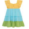 Embroidered Color-Blocked Dress, Multicolors - Dresses - 2