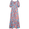 Women's Quinn Sweetheart Neck Bubble Sleeve Dress, Nippon Blue Coral - Dresses - 1 - thumbnail