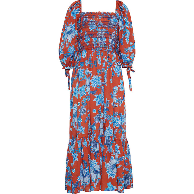Women's Jazzy Square Neck Dress, Nippon Terracotta - Dresses - 1