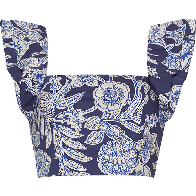 Women's Darby Square Neck Top, Anna Floral Navy