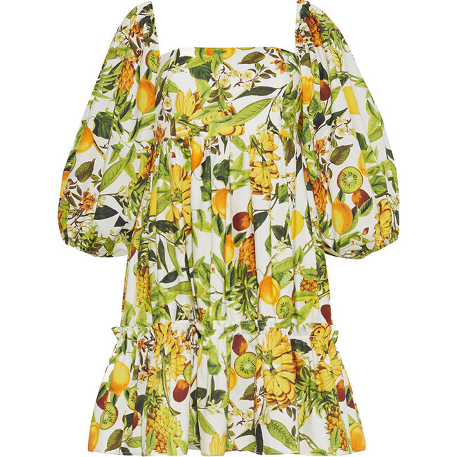 Women's Sip Sip Off-Shoulder Dress, Banana Print - Dresses - 1