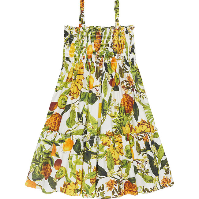 Goldie Flowy Smock Dress, Banana Print - Dresses - 1