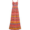 Women's Delilah Sweetheart Neck Dress, Flowerbox Coral - Dresses - 1 - thumbnail