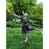 Sage Ruffle Shoulder Tie-Back Dress, Flowerbox Navy - Dresses - 2 - thumbnail