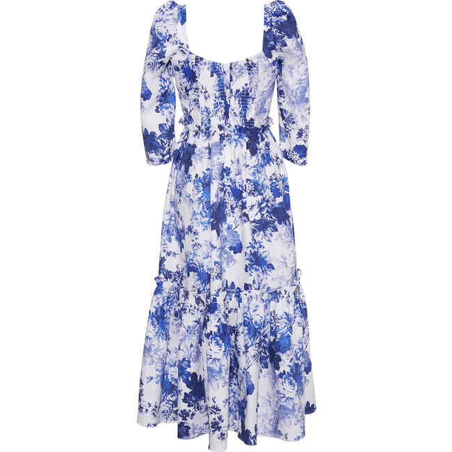 Women's Blue Hill Square Neck Dress, Nordic Fields Blue - Dresses - 3