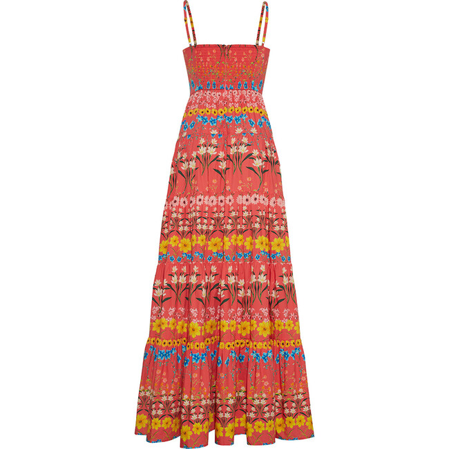 Women's Delilah Sweetheart Neck Dress, Flowerbox Coral - Dresses - 3