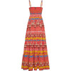 Women's Delilah Sweetheart Neck Dress, Flowerbox Coral - Dresses - 3