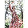 Women's Alice V-Neck Dress, Peacock Coral - Dresses - 2