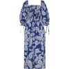 Women's Jazzy Anna Three-Quarter Sleeve Floral Jumpsuit, Navy - Rompers - 1 - thumbnail