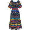 Women's Mimi Flowerbox Off-Shoulder Slip-On Dress, Navy - Dresses - 1 - thumbnail