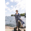 Women's Jazzy Anna Three-Quarter Sleeve Floral Jumpsuit, Navy - Rompers - 2