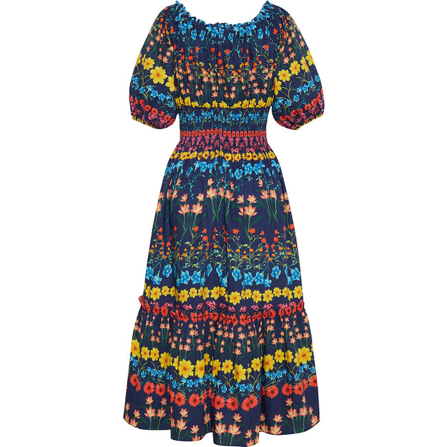 Women's Mimi Flowerbox Off-Shoulder Slip-On Dress, Navy - Dresses - 4