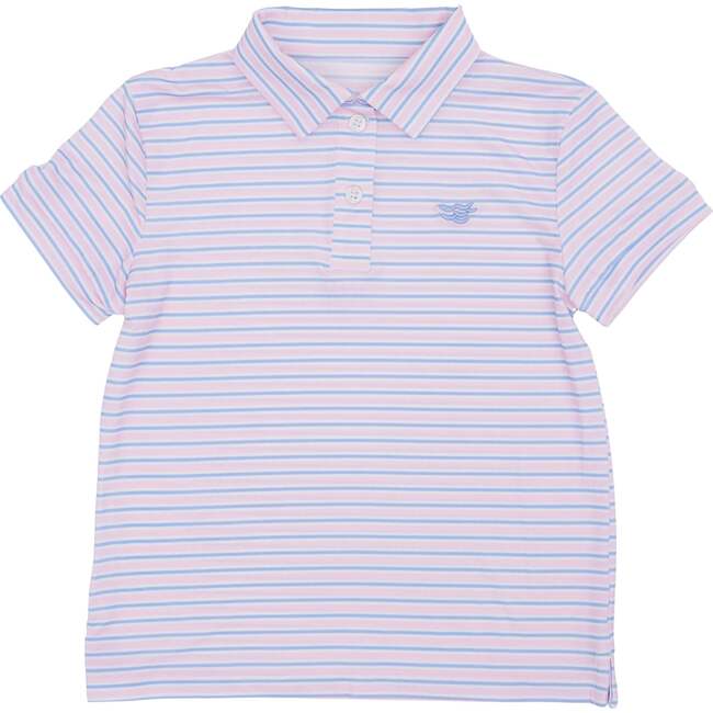 Match Point Polo Shirt, Pebble Periwinkle Stripe