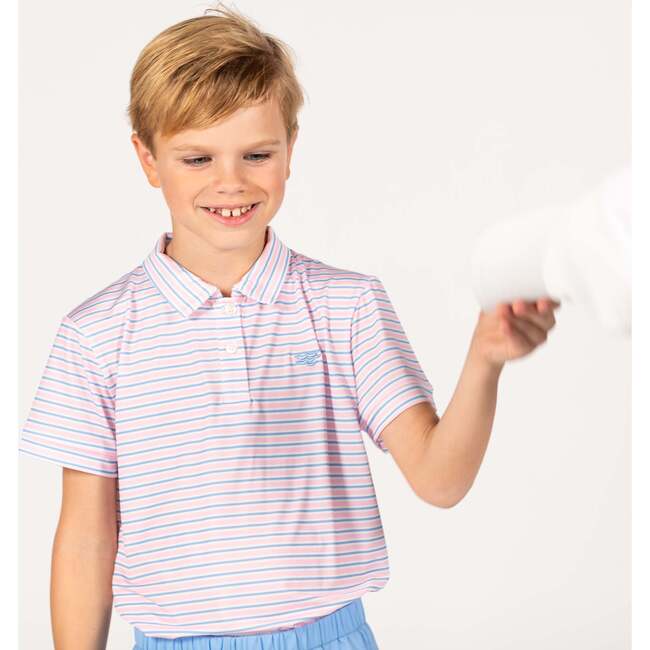 Match Point Polo Shirt, Pebble Periwinkle Stripe - Polo Shirts - 4