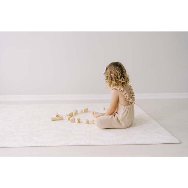 Reversible  Ikat & Rugby Stripe Foam Play Mat, Cream - Playmats - 4