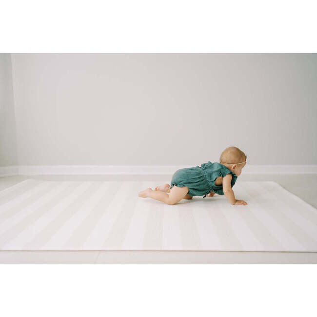 Reversible  Ikat & Rugby Stripe Foam Play Mat, Cream - Playmats - 6