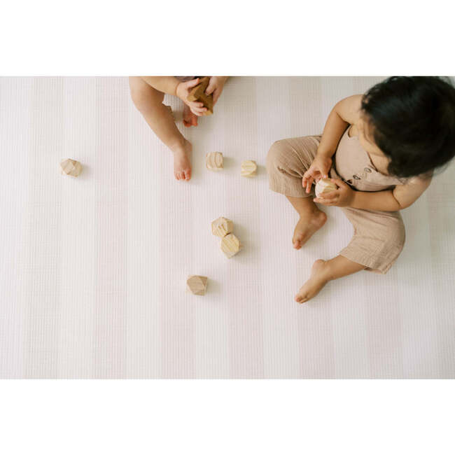 Reversible  Ikat & Rugby Stripe Foam Play Mat, Cream - Playmats - 7