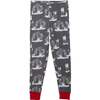 Organic Cotton Christmas Family Two Piece Printed Pajama Set For Mom, Grey Mix Dark Grey Red With Printed Deers And Ho Ho Ho - Pajamas - 5