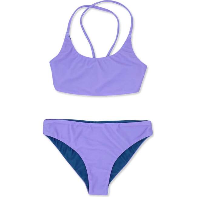 Waverly Reversible Bikini, Lavender And Navy - Two Pieces - 1