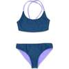 Waverly Reversible Bikini, Lavender And Navy - Two Pieces - 2