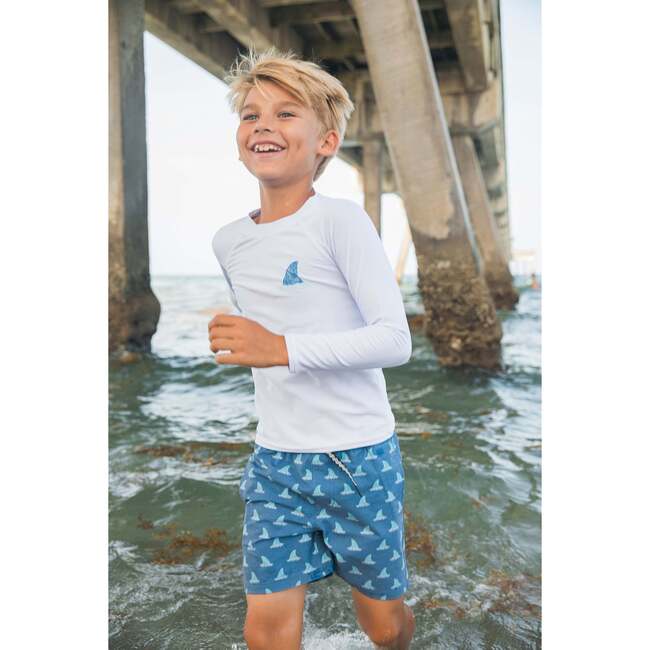 Fin Long Sleeve Rash Top, White - Rash Guards - 2