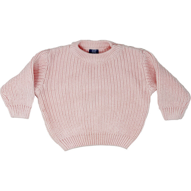 Ribbed Knit Sweater, Pink - Sweaters - 1
