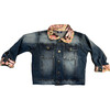 Corduroy Heart Denim Jacket, Blue - Jackets - 1 - thumbnail
