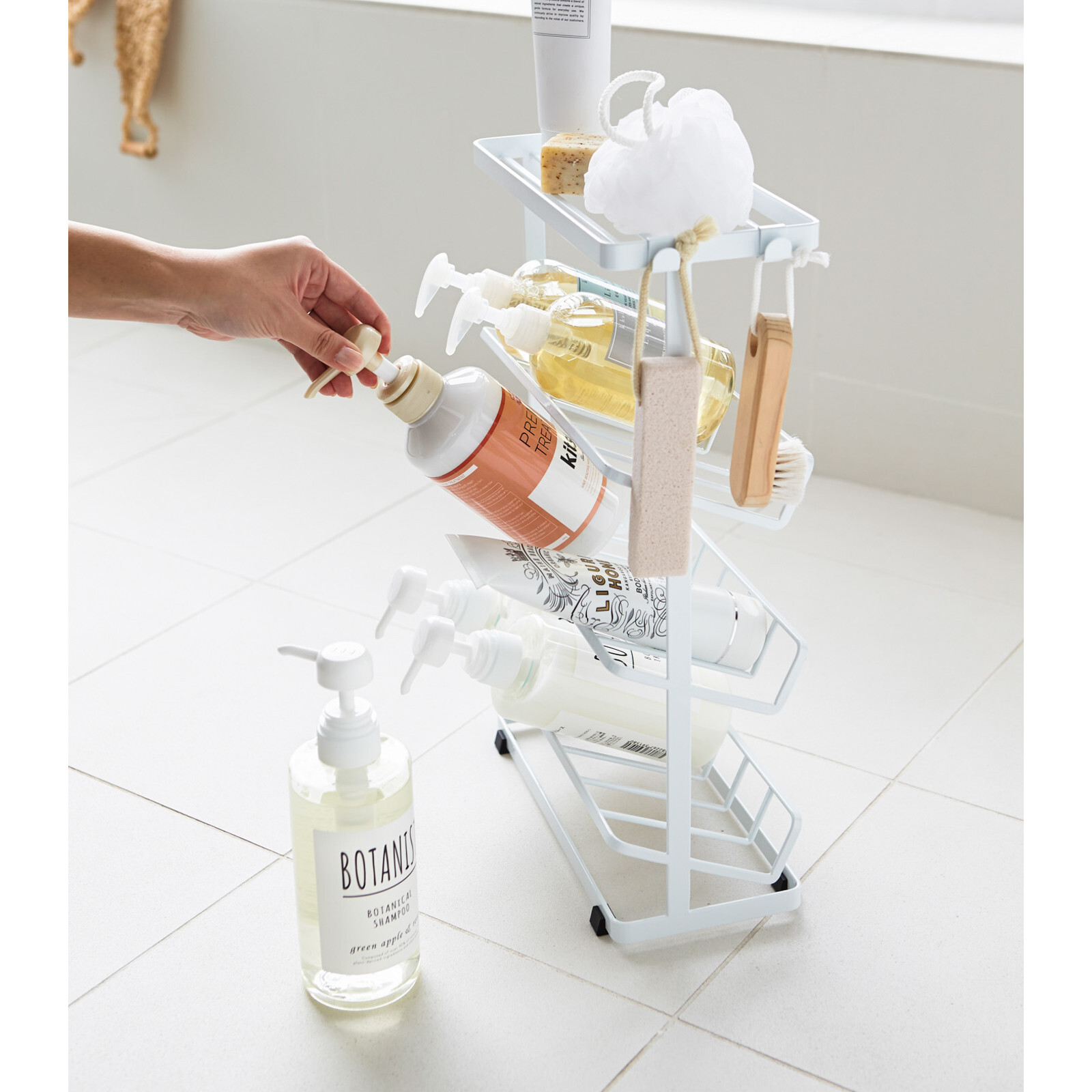 Freestanding Shower Caddy White Yamazaki Home Maisonette