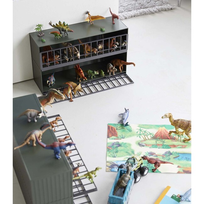 Dinosaur Toy Storage & Display Case Rack, Green - Storage - 2