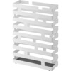 Compact Rectangular Brickwork-Inspired Umbrella Stand, White - Storage - 1 - thumbnail