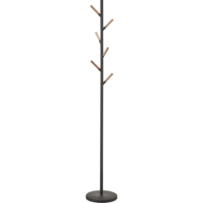 Coat Hanger With 6 Wood-Tipped Branches, Black - Storage - 1