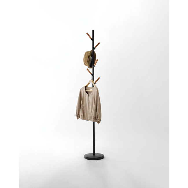 Coat Hanger With 6 Wood-Tipped Branches, Black - Storage - 2