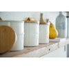 Ceramic Salt Canister With Wooden Lid, White - Storage - 3