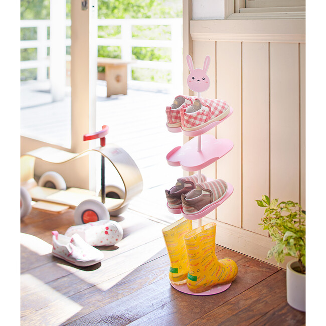 Bunny Kids Shoe Rack, Pink - Storage - 2