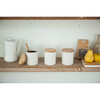 Ceramic Salt Canister With Wooden Lid, White - Storage - 4