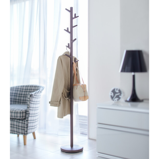 Coat Hanger With Rotating Branches, Walnut - Storage - 3