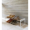 Wide 1-Stack Shoe Rack With Wooden Bars, White - Storage - 3