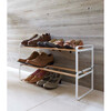 Wide 1-Stack Shoe Rack With Wooden Bars, White - Storage - 4