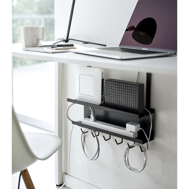 Under-Desk Cable & Router Holder/Storage Rack, Black - Storage - 1