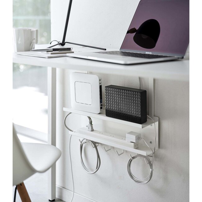Under-Desk Cable & Router Holder/Storage Rack, White - Storage - 1