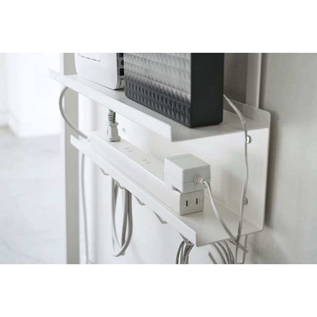 Under-Desk Cable & Router Holder/Storage Rack, White - Storage - 2