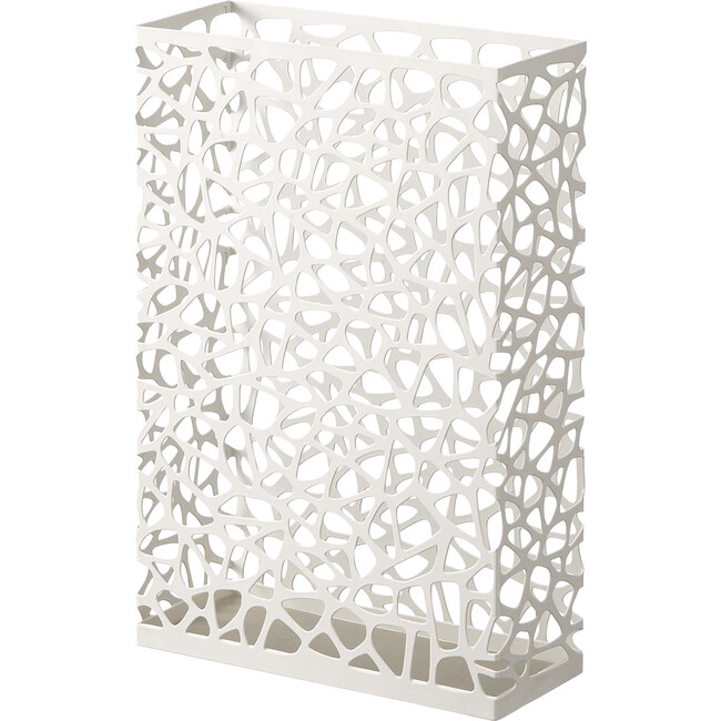 Super Compact Rectangular Umbrella Stand, White - Storage - 1
