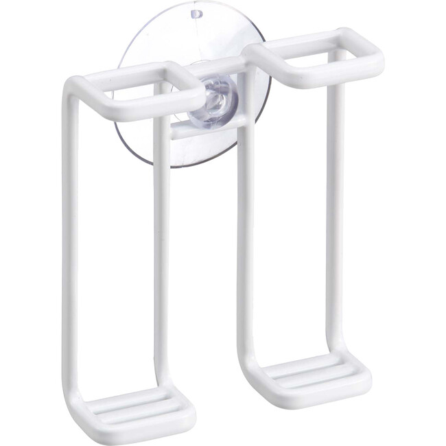 Suction Cup Mounted Toothbrush Holder, White - Storage - 1