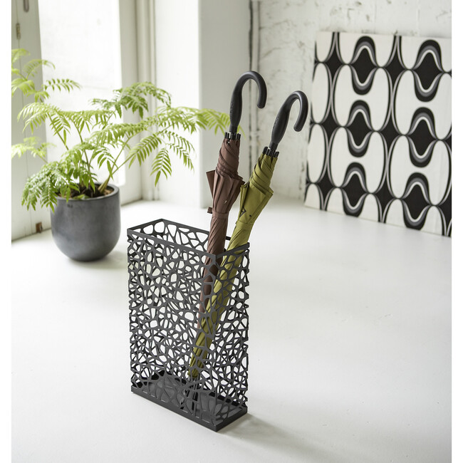 Super Compact Rectangular Umbrella Stand, Black - Storage - 2