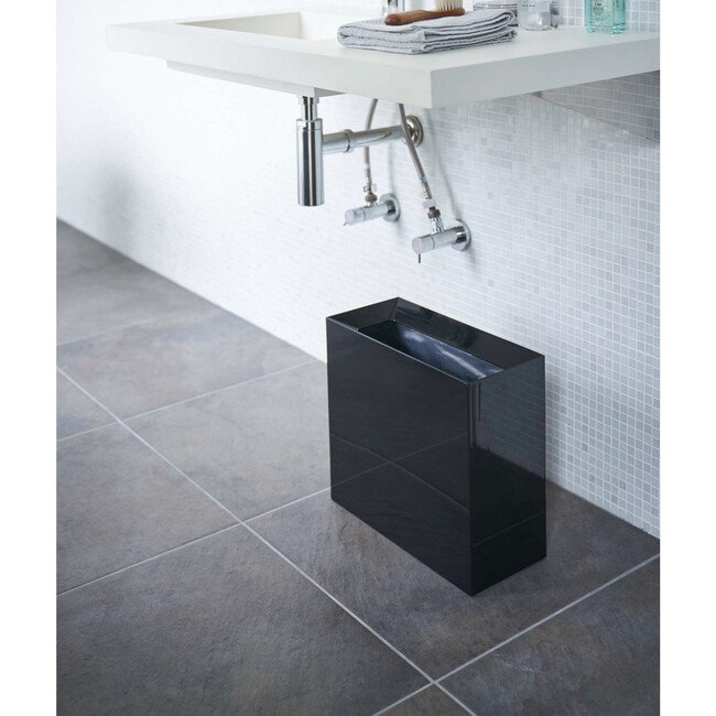 Tall Rectangular Trash Can, Black - Storage - 4
