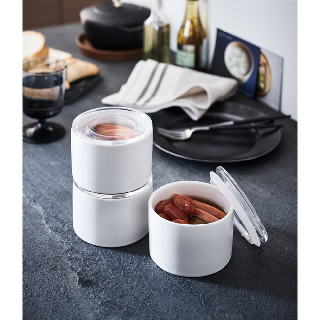 Small Ceramic Food Canister, White - Storage - 2