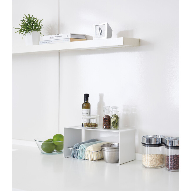 Small Stackable Kitchenertop Shelf/Rack, White - Storage - 2
