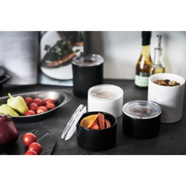 Small Ceramic Food Canister, White - Storage - 4