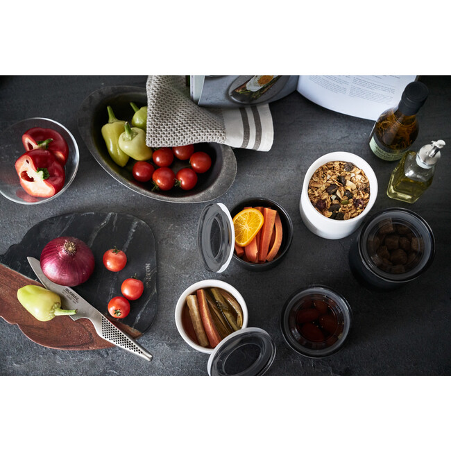 Small Ceramic Food Canister, Black - Storage - 4